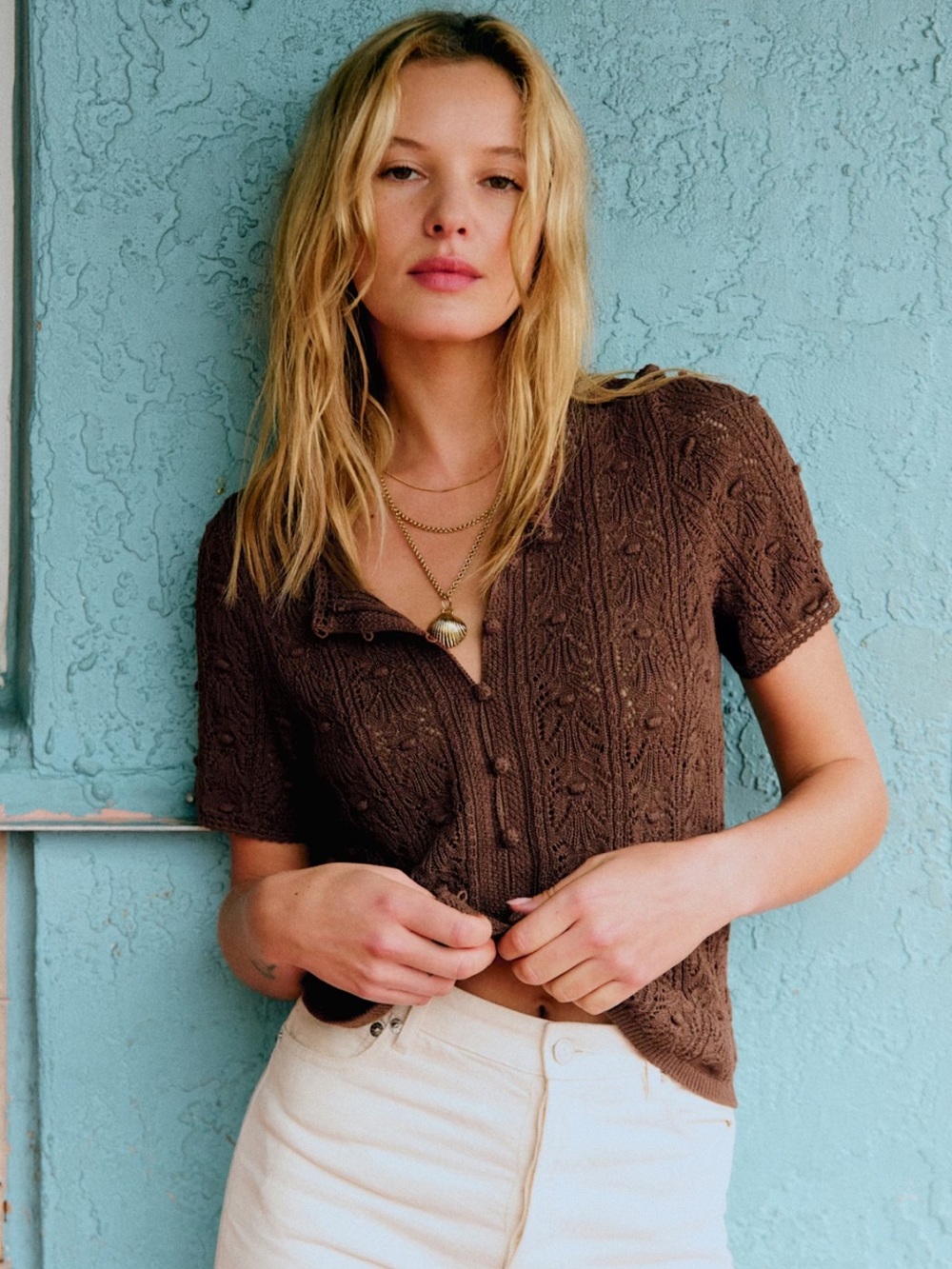 NWT Sezane Milane Top in Brown Size S